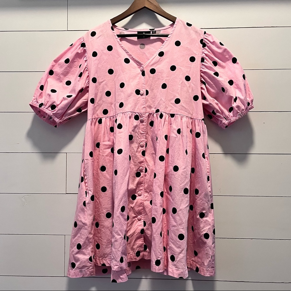 Lazy Oaf Polka Dot Puff Sleeve Dress UK14